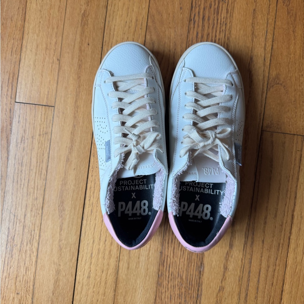 P448 sneakers women white and pink made in Italy